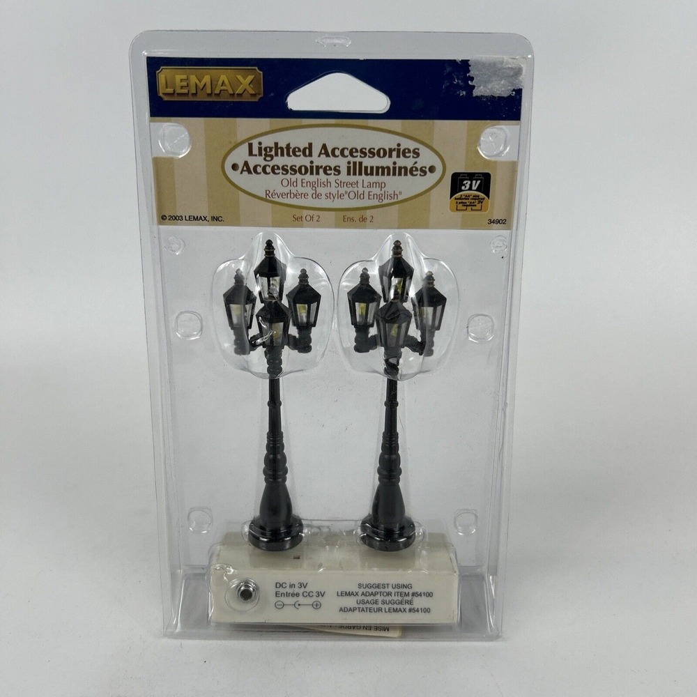 Lemax Village Collectibles Old English Street Lamp Set 2‎ 34902A Lighting 2003